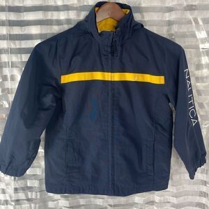 Nautica Navy/Yellow Hooded Zip Up Jacket